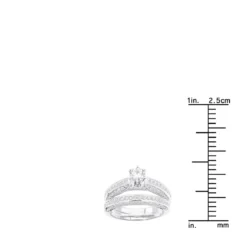 14K White Gold Designer Prong Set Diamond Engagement Ring Set 1.60ct -The King Of Accessories 14k gold designer diamond engagement ring set 160ct p 26313 ruler
