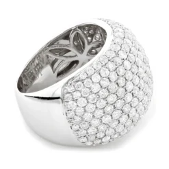 14K White Gold Designer Pave Diamond Ring For Women 5 Carat Wide Anniversary Band 9 14K White Gold Designer Pave Diamond Ring For Women 5 Carat Wide Anniversary Band -The King Of Accessories 14k gold designer pave diamond ring 550ct p 6076 backwh