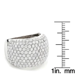 14K White Gold Designer Pave Diamond Ring For Women 5 Carat Wide Anniversary Band 11 14K White Gold Designer Pave Diamond Ring For Women 5 Carat Wide Anniversary Band -The King Of Accessories 14k gold designer pave diamond ring 550ct p 6076 rulerwh