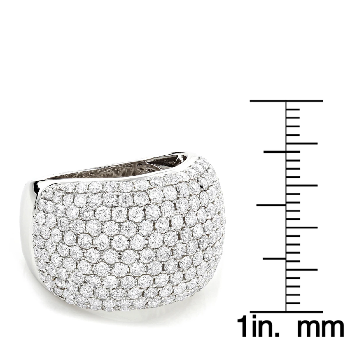 14K White Gold Designer Pave Diamond Ring For Women 5 Carat Wide Anniversary Band 6 14K White Gold Designer Pave Diamond Ring For Women 5 Carat Wide Anniversary Band - Image 6