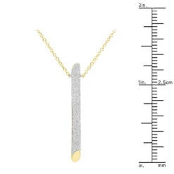 14K Yellow Gold Designer Vertical Diamond Bar Necklace Ladies Pendant With Chain 0.5ct 9 14K Yellow Gold Designer Vertical Diamond Bar Necklace Ladies Pendant With Chain 0.5ct -The King Of Accessories 14k gold designer vertical diamond bar necklace ladies pendant with chain 803215 rulerye