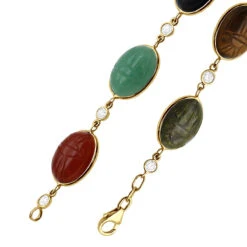 14K White Gold Diamond And Multi Color Scarab Bracelet 0.72ct -The King Of Accessories 14k gold diamond and multi color scarab bracelet 072ct p 6254 clasp yellow