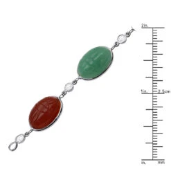 14K White Gold Diamond And Multi Color Scarab Bracelet 0.72ct -The King Of Accessories 14k gold diamond and multi color scarab bracelet 072ct p 6254 ruler white