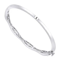 14K White Gold Diamond Bangle Bracelet For Women 1ct By Luxurman 9 14K White Gold Diamond Bangle Bracelet For Women 1ct By Luxurman -The King Of Accessories 14k gold diamond bangle bracelet for women 1ct by luxurman backwh