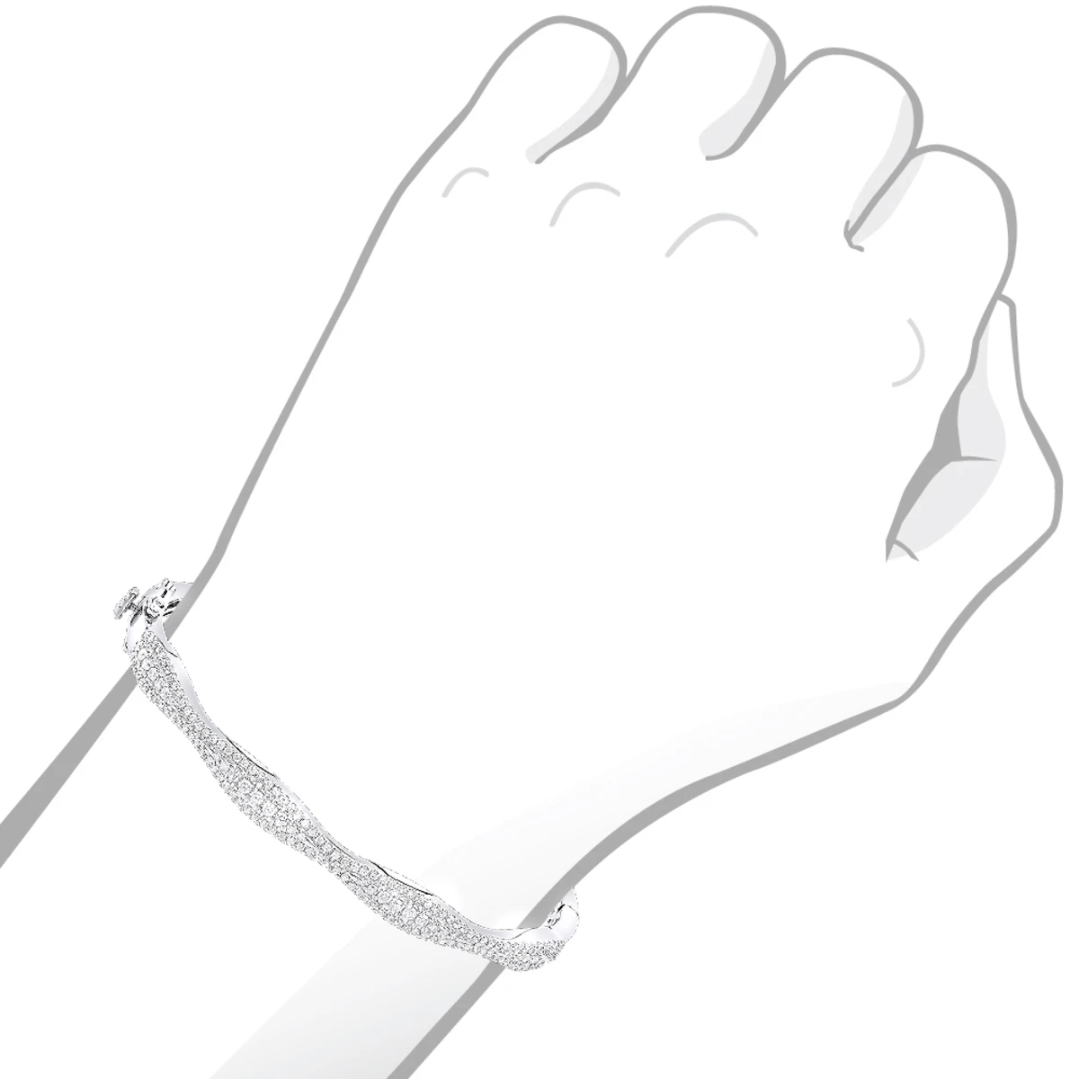 14K White Gold Diamond Bangle Bracelet For Women 1ct By Luxurman 5 14K White Gold Diamond Bangle Bracelet For Women 1ct By Luxurman - Image 5