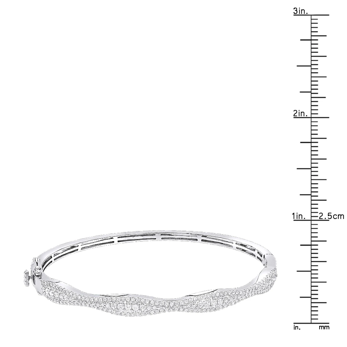 14K White Gold Diamond Bangle Bracelet For Women 1ct By Luxurman 6 14K White Gold Diamond Bangle Bracelet For Women 1ct By Luxurman - Image 6