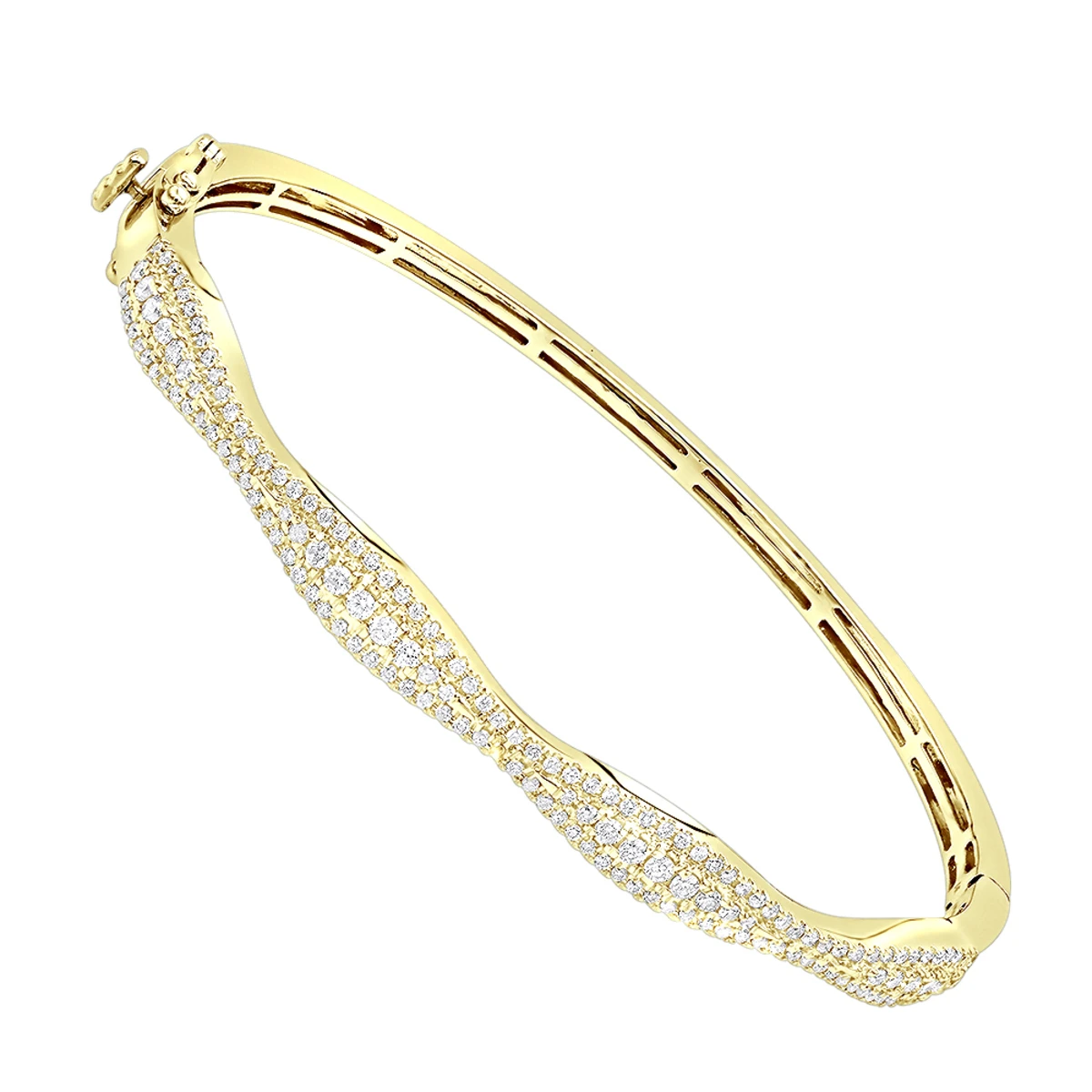 14K White Gold Diamond Bangle Bracelet For Women 1ct By Luxurman 2 14K White Gold Diamond Bangle Bracelet For Women 1ct By Luxurman - Image 2