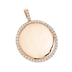 14K Yellow Gold Diamond Circle Medallion Pendant For Women 0.5ct By Luxurman -The King Of Accessories 14k gold diamond circle medallion pendant for women 05ct by luxurman ro