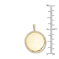 14K Yellow Gold Diamond Circle Medallion Pendant For Women 0.5ct By Luxurman -The King Of Accessories 14k gold diamond circle medallion pendant for women 05ct by luxurman rulerye