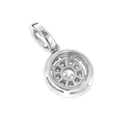 14K White Gold Diamond Circle Pendant For Women By Luxurman 0.33ct 9 14K White Gold Diamond Circle Pendant For Women By Luxurman 0.33ct -The King Of Accessories 14k gold diamond circle pendant for women by luxurman 033ct backwh