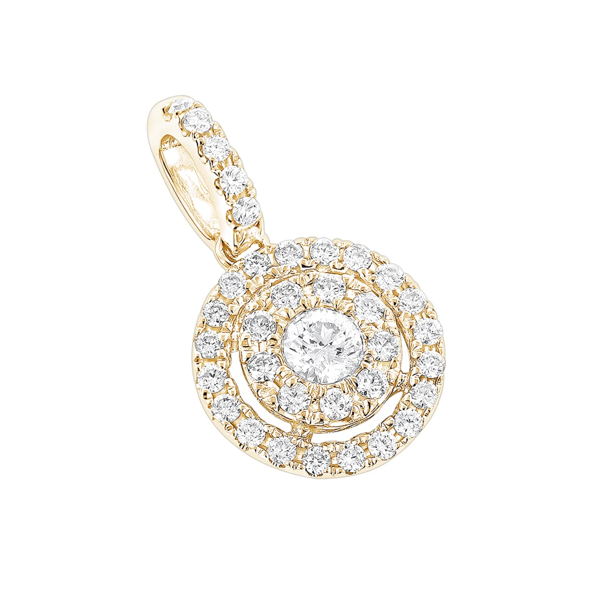 14K White Gold Diamond Circle Pendant For Women By Luxurman 0.33ct 2 14K White Gold Diamond Circle Pendant For Women By Luxurman 0.33ct - Image 2