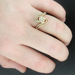 14K Yellow Gold Diamond Cluster Ring 0.56ct -The King Of Accessories 14k gold diamond cluster ring 056ct p 40595bod