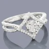14K White Gold Diamond Cluster Ring 0.66ct