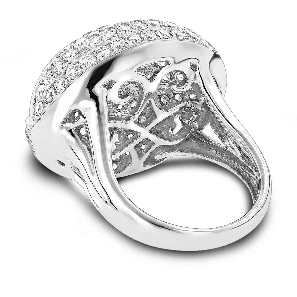 14K White Gold Diamond Cocktail Ring 4.53ct 4 14K White Gold Diamond Cocktail Ring 4.53ct - Image 4