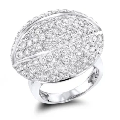 14K White Gold Diamond Cocktail Ring 4.53ct