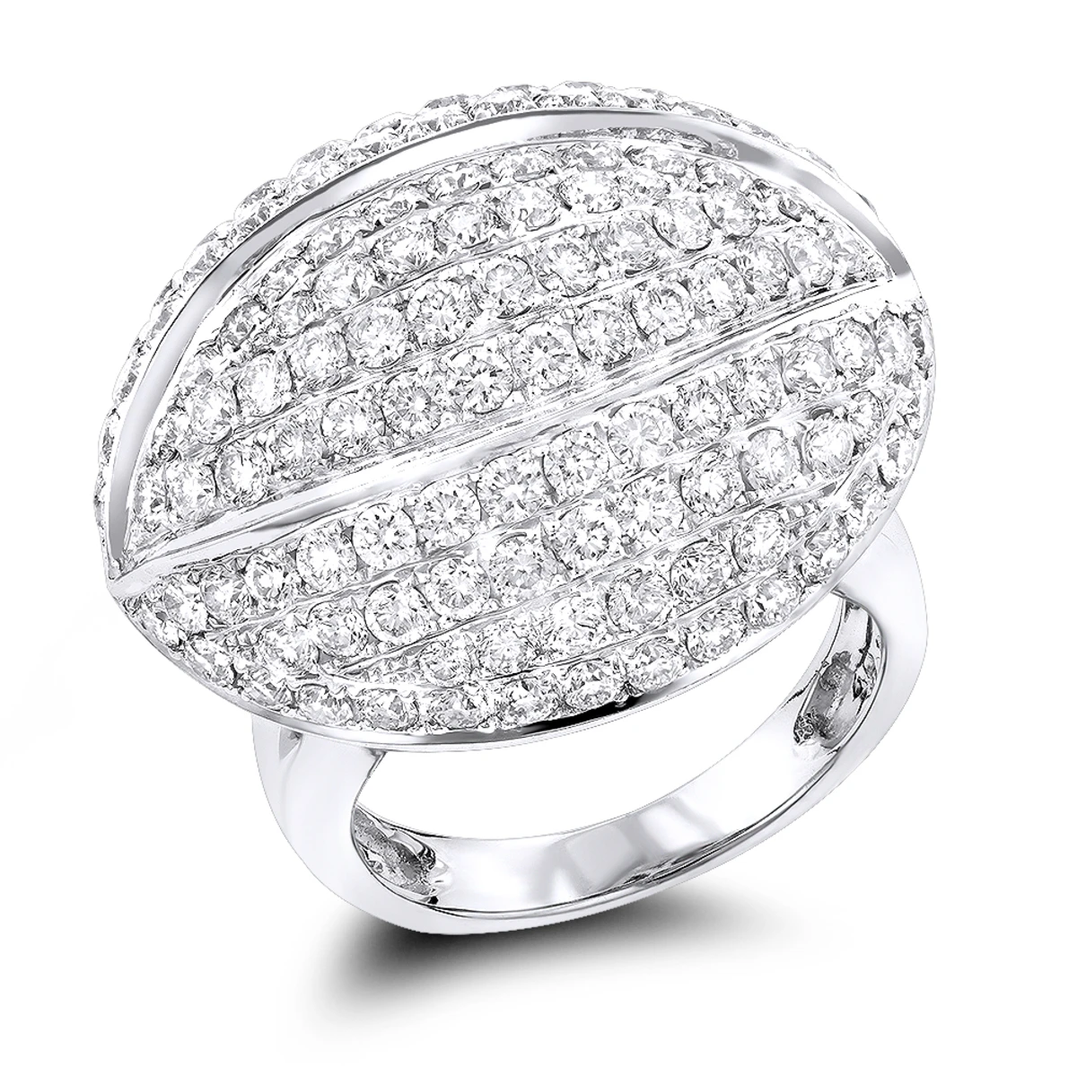 14K White Gold Diamond Cocktail Ring 4.53ct 1 14K White Gold Diamond Cocktail Ring 4.53ct