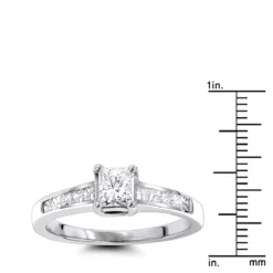 14K White Gold Princess Cut Diamond Designer Engagement Ring 0.90ct 10 14K White Gold Princess Cut Diamond Designer Engagement Ring 0.90ct -The King Of Accessories 14k gold diamond designer engagement ring 090ct p 28539 rulerwh