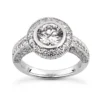 14K White Gold Diamond Designer Engagement Ring 1.08ct