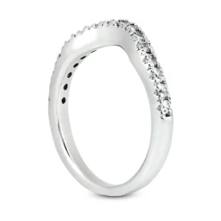 Ultra Thin 14K White Gold Diamond Designer Engagement Ring Band 0.45ct -The King Of Accessories 14k gold diamond designer engagement ring band 045ct p 28933 back white