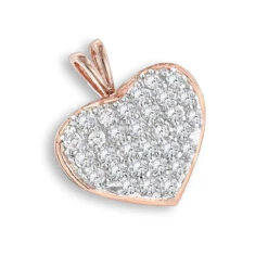 14K Yellow Gold 1 Carat Diamond Heart Pendant By Luxurman -The King Of Accessories 14k gold diamond heart pendant 100ct p 86 ro