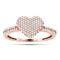 14K White Gold Diamond Heart Ring For Women 0.39ct -The King Of Accessories 14k gold diamond heart ring 039ct p 42967 ro