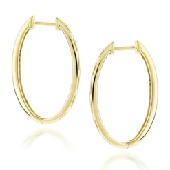 14K White Gold Oval Diamond Hoop Earrings For Women 0.71ct 9 14K White Gold Oval Diamond Hoop Earrings For Women 0.71ct -The King Of Accessories 14k gold diamond hoop earrings 071ct p 40622 backye