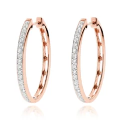 14K White Gold Oval Diamond Hoop Earrings For Women 0.71ct 8 14K White Gold Oval Diamond Hoop Earrings For Women 0.71ct -The King Of Accessories 14k gold diamond hoop earrings 071ct p 40622 ro