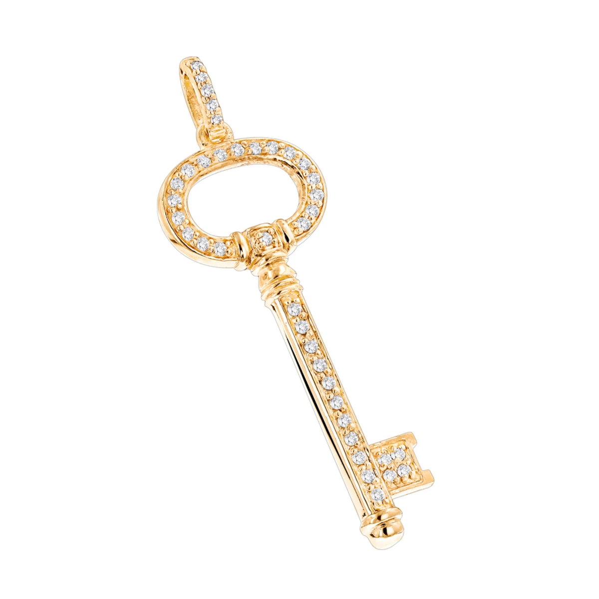 14K Rose Gold Diamond Key Pendant 0.42ct 3 14K Rose Gold Diamond Key Pendant 0.42ct - Image 3