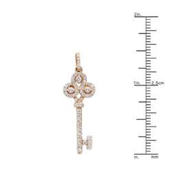 14K Yellow Gold Diamond Key Pendant 0.83ct -The King Of Accessories 14k gold diamond key pendant 083ct p 35169 rulerro
