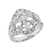 14K White Gold Diamond Right Hand Ring 0.86ct