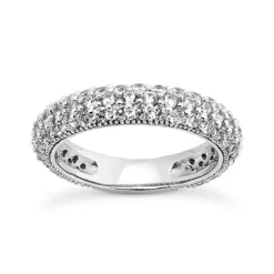 Thin 14K White Gold Diamond Unique Engagement Band 0.97ct