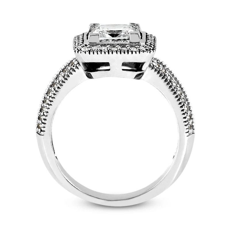 14K White Gold Diamond Unique Engagement Ring 0.74ct 3.6mm 9 14K White Gold Diamond Unique Engagement Ring 0.74ct 3.6mm - Image 9