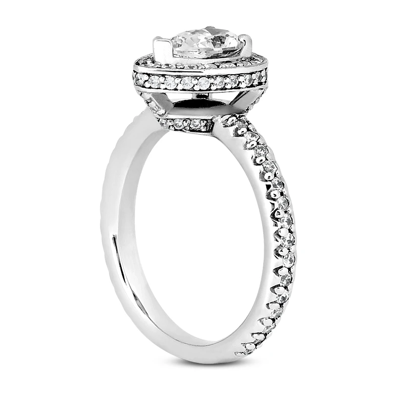 14K White Gold Diamond Unique Engagement Ring 1.02ct 2.7mm 4 14K White Gold Diamond Unique Engagement Ring 1.02ct 2.7mm - Image 4