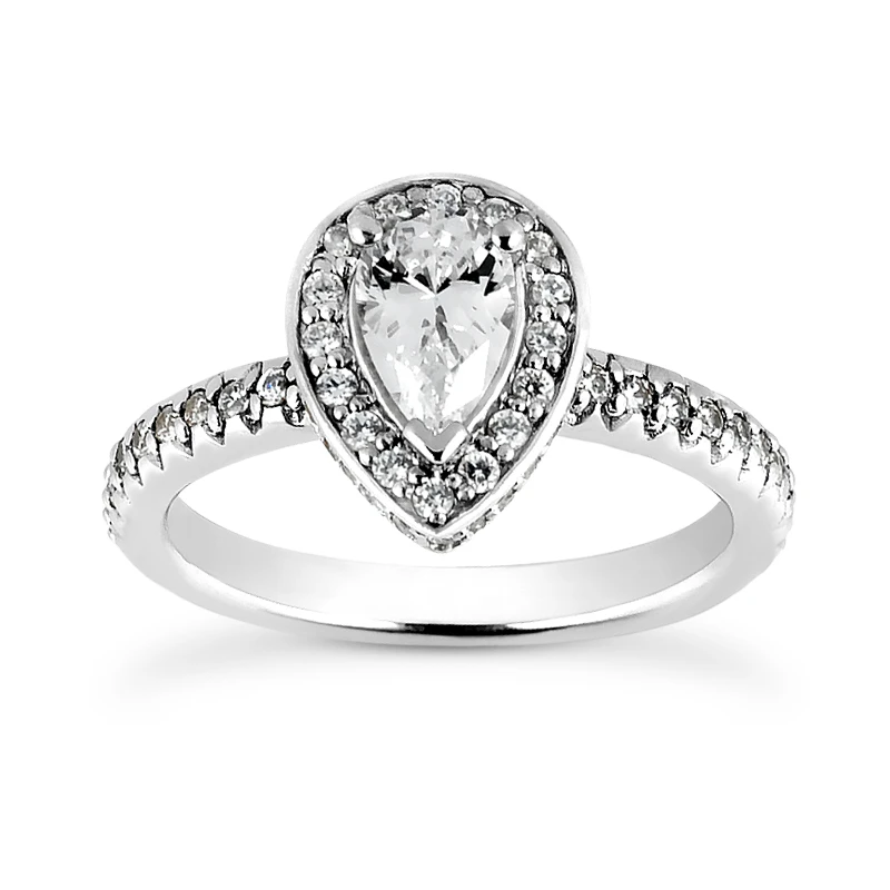 14K White Gold Diamond Unique Engagement Ring 1.02ct 2.7mm 1 14K White Gold Diamond Unique Engagement Ring 1.02ct 2.7mm