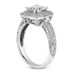 14K White Gold Diamond Unique Engagement Ring 1.34ct 4.3mm -The King Of Accessories 14k gold diamond unique engagement ring 134ct p 23766 back white 20220426