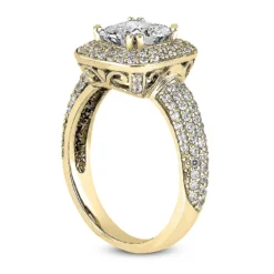 14K White Gold Diamond Unique Engagement Ring 1.34ct 4.3mm -The King Of Accessories 14k gold diamond unique engagement ring 134ct p 23766 back yellow 20220426