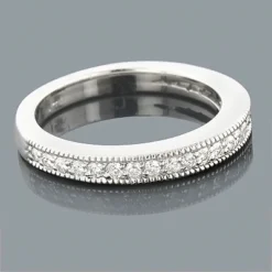 Ultra Thin 14K White Gold Diamond Wedding Band 0.39ct