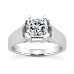 14K White Gold Engagement Ring Mounting 3.09mm