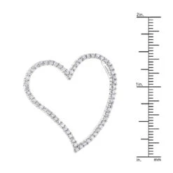 14K White Gold Floating Diamond Heart Pendant 1.25ct -The King Of Accessories 14k gold floating diamond heart pendant 146ct p 5921 rulerwh