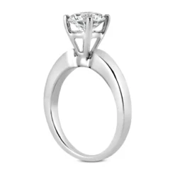 14K White Gold Four-Prong Solitaire Engagement Ring 0.40ct 2.03mm -The King Of Accessories 14k gold four prong solitaire engagement ring 040ct p 23440 back white 20220426