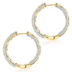 14K White Gold Inside Out Diamond Hoop Earrings 2 Carats -The King Of Accessories 14k gold inside out diamond hoop earrings 263ct p 6143 backye