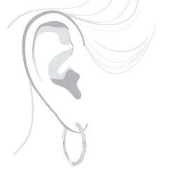 14K White Gold Inside Out Diamond Hoop Earrings For Women 1 Carat By Luxurman -The King Of Accessories 14k gold inside out diamond hoop earrings for women 1 carat by luxurman bodwh