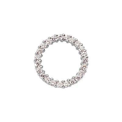 14K White Gold Ladies Circle Diamond Pendant 0.46ct 1 14K White Gold Ladies Circle Diamond Pendant 0.46ct