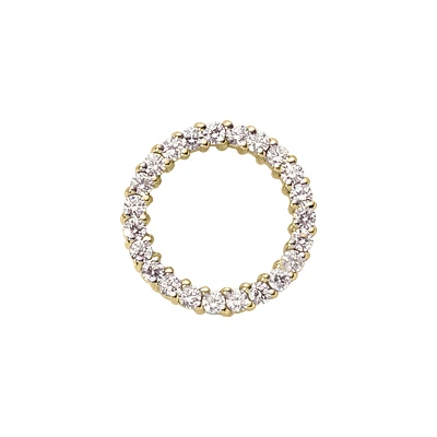 14K White Gold Ladies Circle Diamond Pendant 0.46ct 2 14K White Gold Ladies Circle Diamond Pendant 0.46ct - Image 2