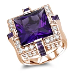 14K White Gold Large Diamond Amethyst Cocktail Ring For Women By Luxurman 14ct 8 14K White Gold Large Diamond Amethyst Cocktail Ring For Women By Luxurman 14ct -The King Of Accessories 14k gold large diamond amethyst cocktail ring for women by luxurman 14ct ro