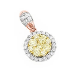 14K White Gold Natural Yellow Diamonds Ladies Circle Pendant 1 Carat -The King Of Accessories 14k gold natural yellow diamonds ladies circle pendant 1 carat ro