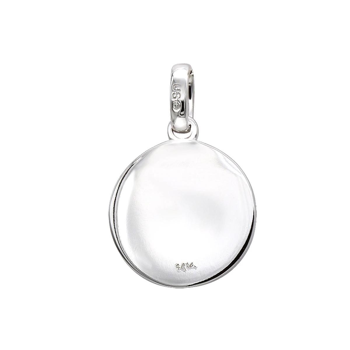 14K White Gold Palm Tree Circle Diamond Pendant 0.1ct Small Charm 4 14K White Gold Palm Tree Circle Diamond Pendant 0.1ct Small Charm - Image 4