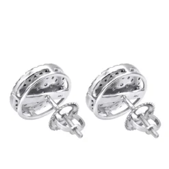 14K White Gold Pave Diamond Earrings For Men & Women 3/4ct Studs Real Diamonds 9 14K White Gold Pave Diamond Earrings For Men & Women 3/4ct Studs Real Diamonds -The King Of Accessories 14k gold pave diamond earrings for men women 34ct studs real diamonds backwh