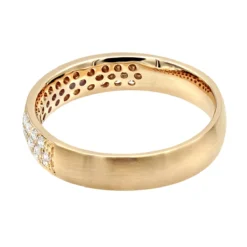 14K Rose Gold Pave Diamond Wedding Band For Women Anniversary Ring Round Diamonds -The King Of Accessories 14k gold pave diamond wedding band for women anniversary ring round diamonds backro