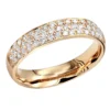 14K Rose Gold Pave Diamond Wedding Band For Women Anniversary Ring Round Diamonds